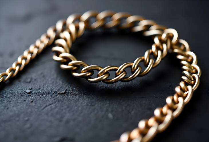 Trendy CloseUp of Chain Bracelets on Black Charcoal Surface